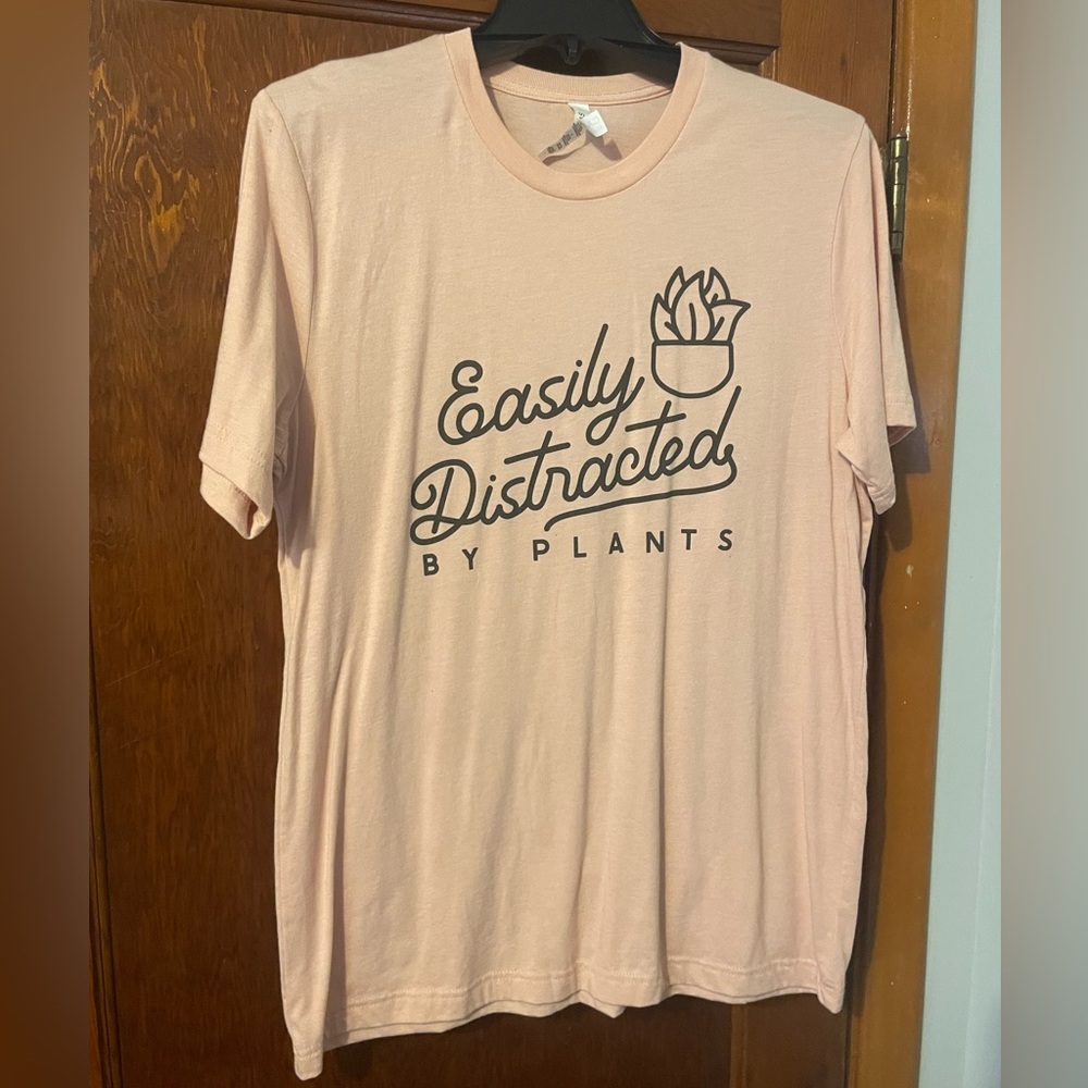 Pink Graphic Tee - Easily Distracted by Plants